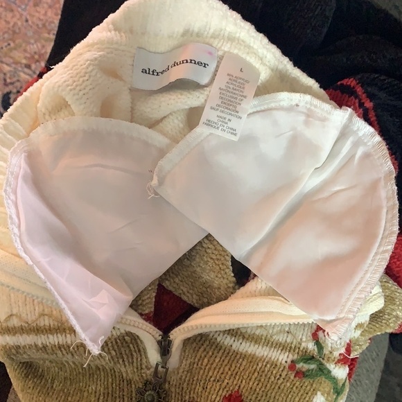 Vintage🧚‍♀️Alfred Dunner Beautiful Poinsettia Multicoloured Sweater Size L - Picture 8 of 14